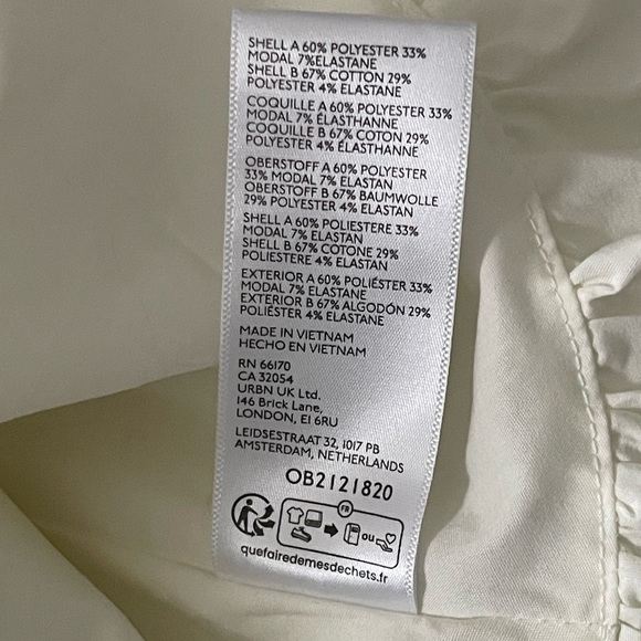 silence + noise | Urban Outfitters | Long Sleeve Bubble Top Ivory New with Tags - Picture 6 of 6